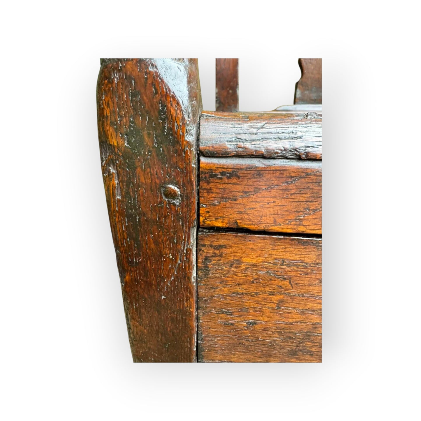 18th‑Century Welsh Antique Oak Armchair with Drawer, circa 1750