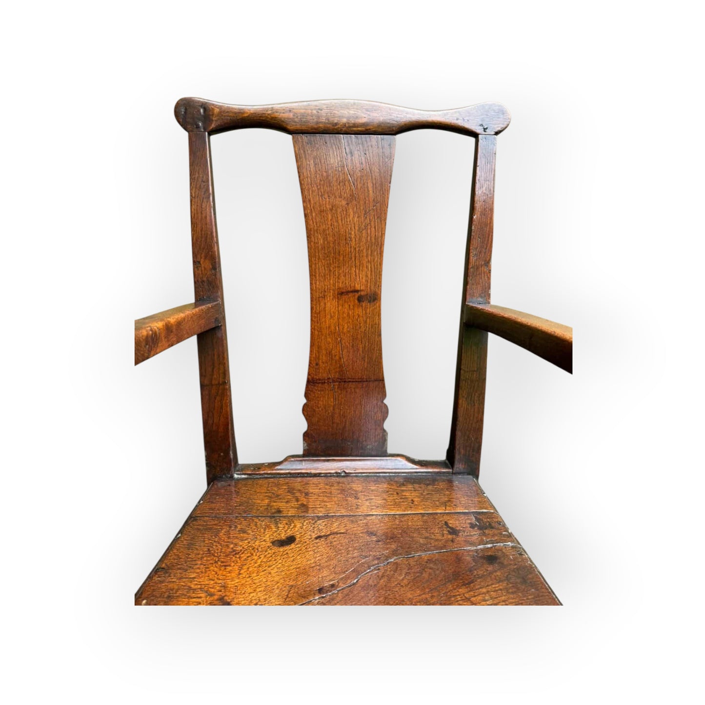 18th‑Century Welsh Antique Oak Armchair with Drawer, circa 1750