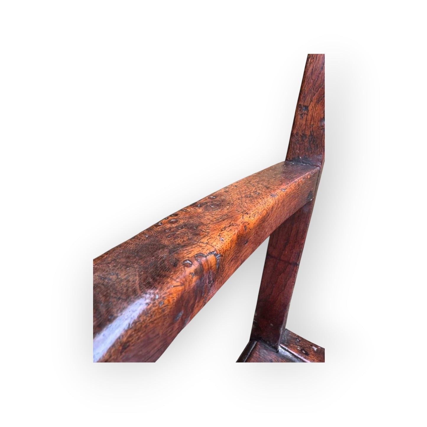 18th‑Century Welsh Antique Oak Armchair with Drawer, circa 1750