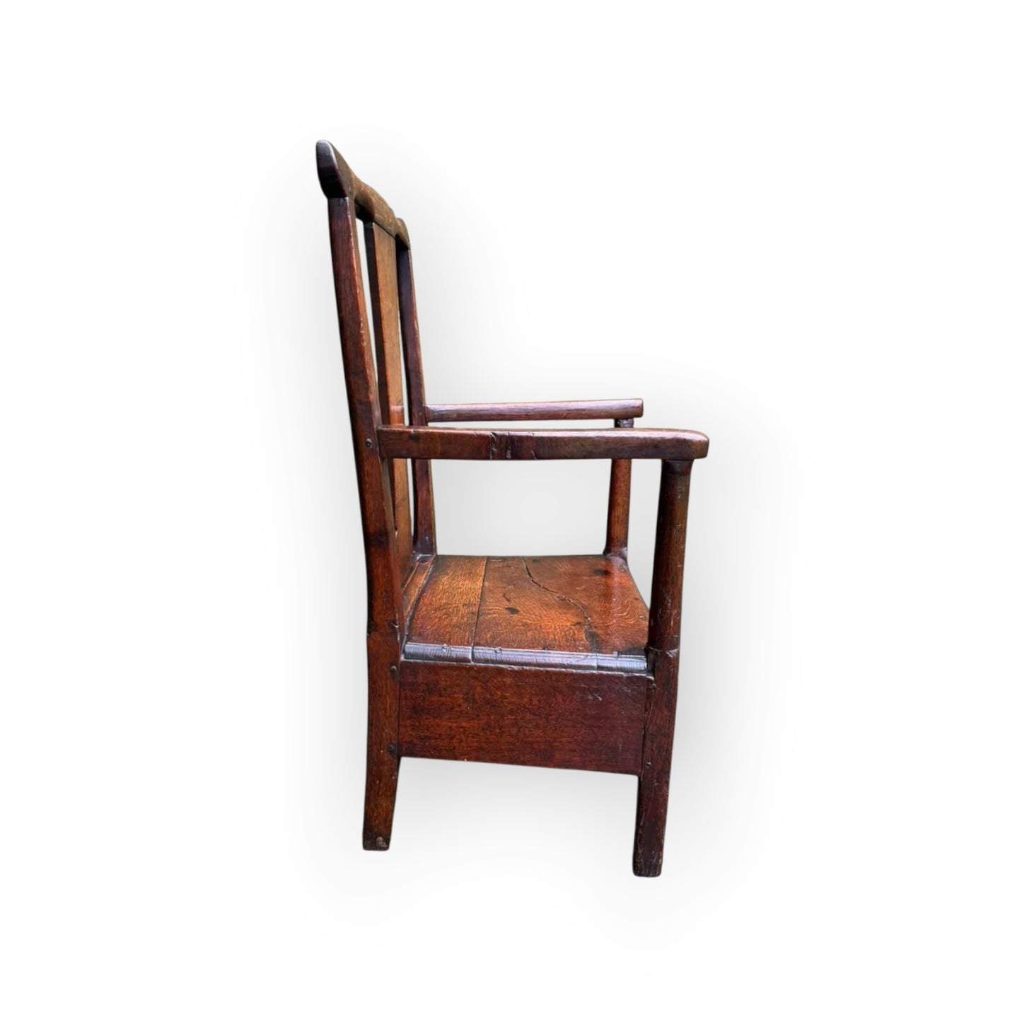 18th‑Century Welsh Antique Oak Armchair with Drawer, circa 1750
