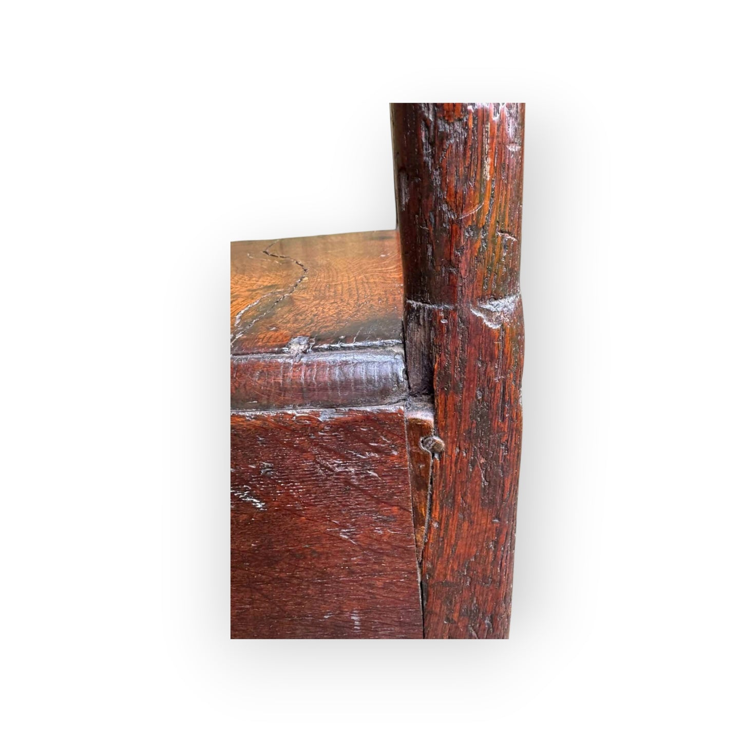 18th‑Century Welsh Antique Oak Armchair with Drawer, circa 1750