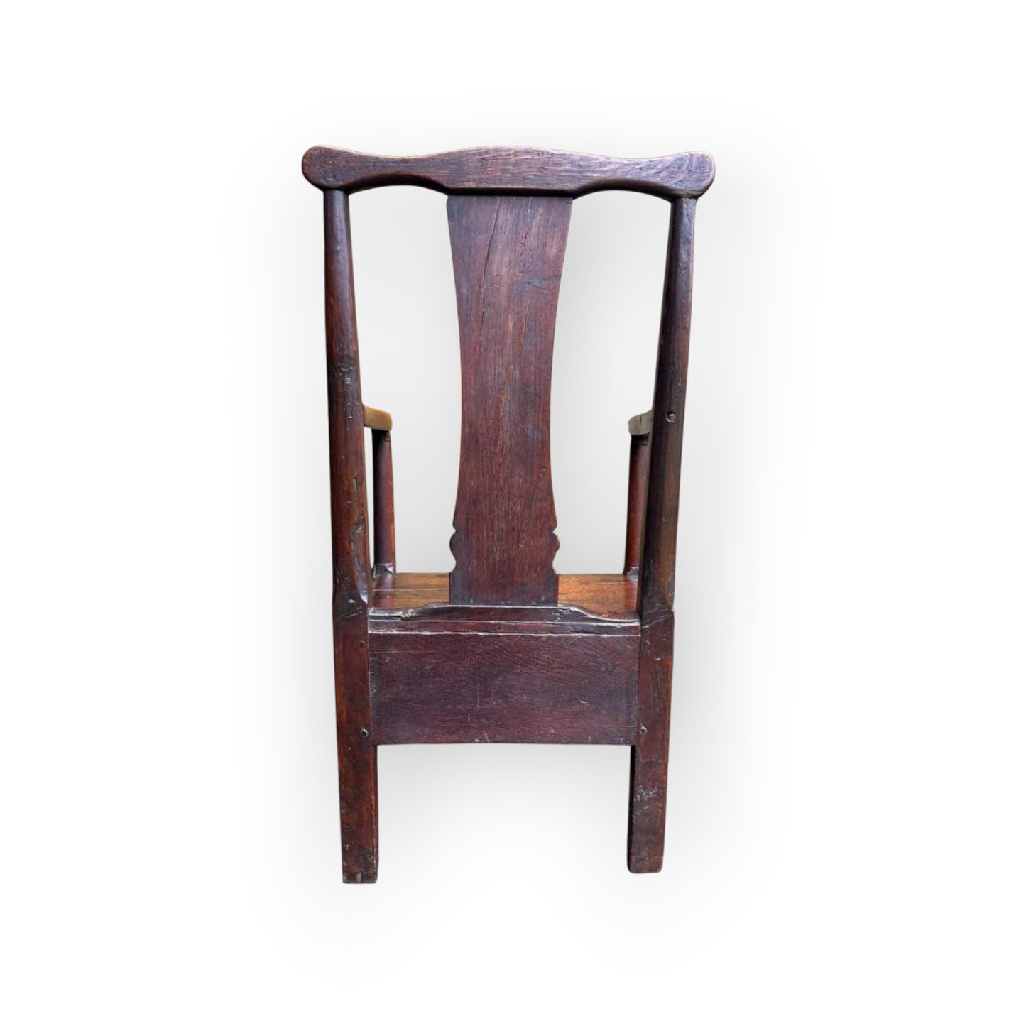 18th‑Century Welsh Antique Oak Armchair with Drawer, circa 1750