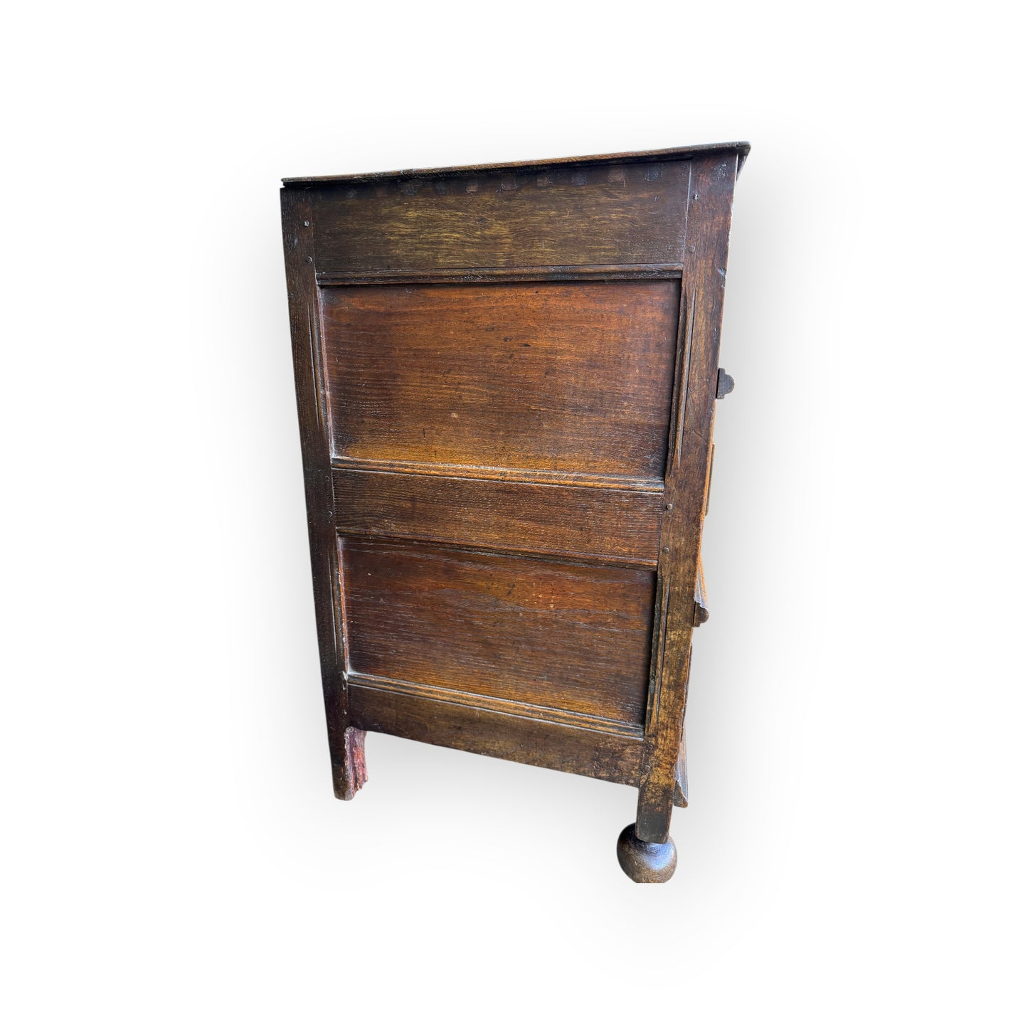 Small 17th-Century English Antique Oak Geometric Fronted Chest of Drawers
