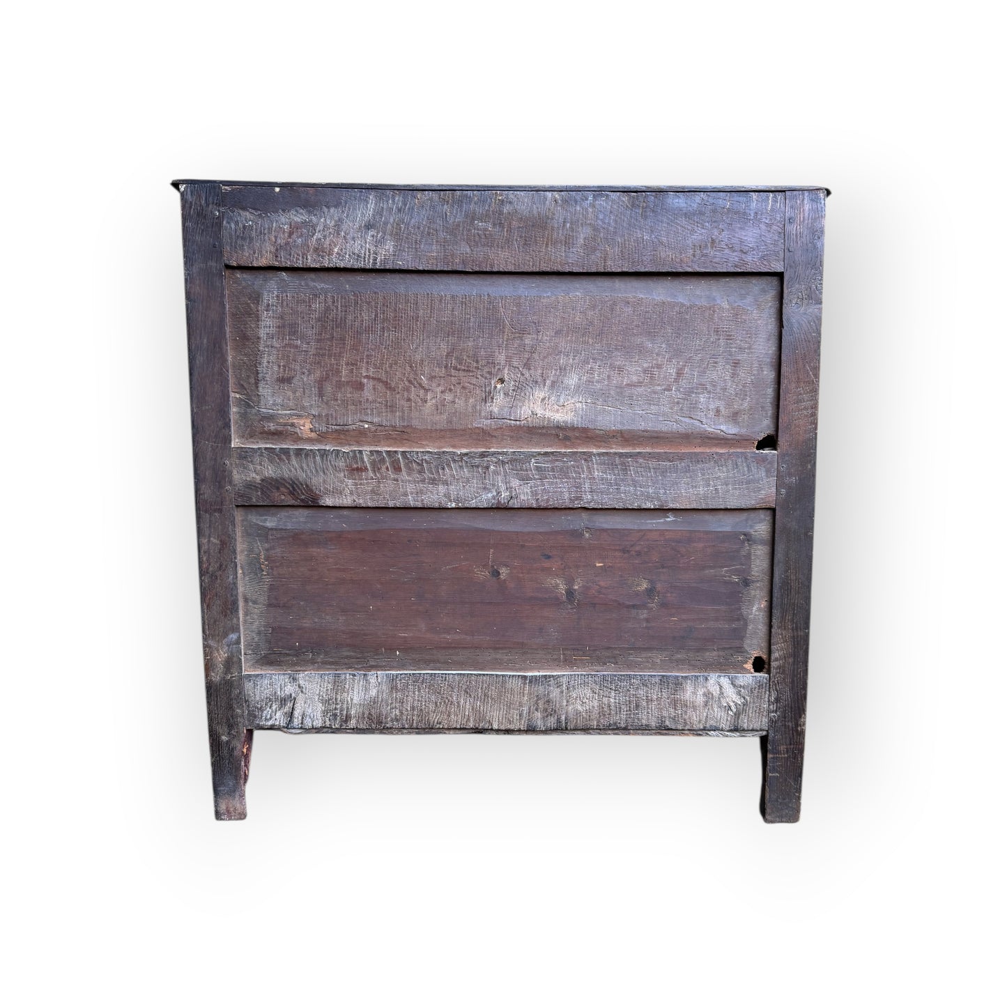 Small 17th-Century English Antique Oak Geometric Fronted Chest of Drawers