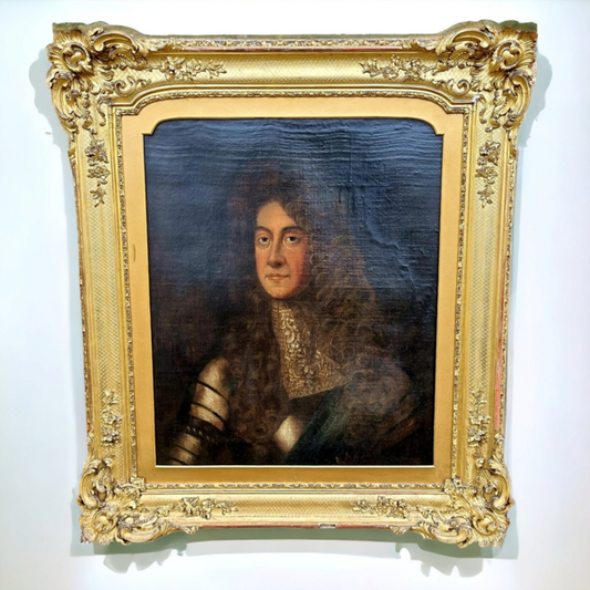 Follower of Sir Godfrey Kneller, A Late 17th Century English School Oil on Canvas Portrait of King James II of England (1633-1701)