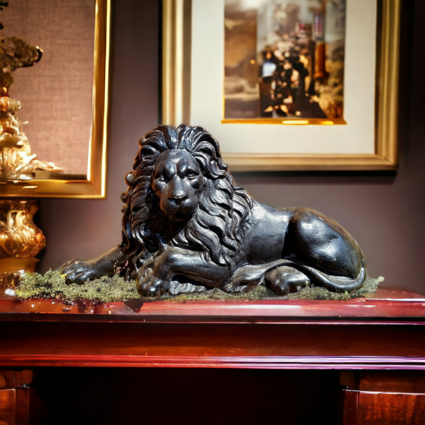 Large Mid 19th Century, Victorian Period, English Antique Cast Iron Lion
