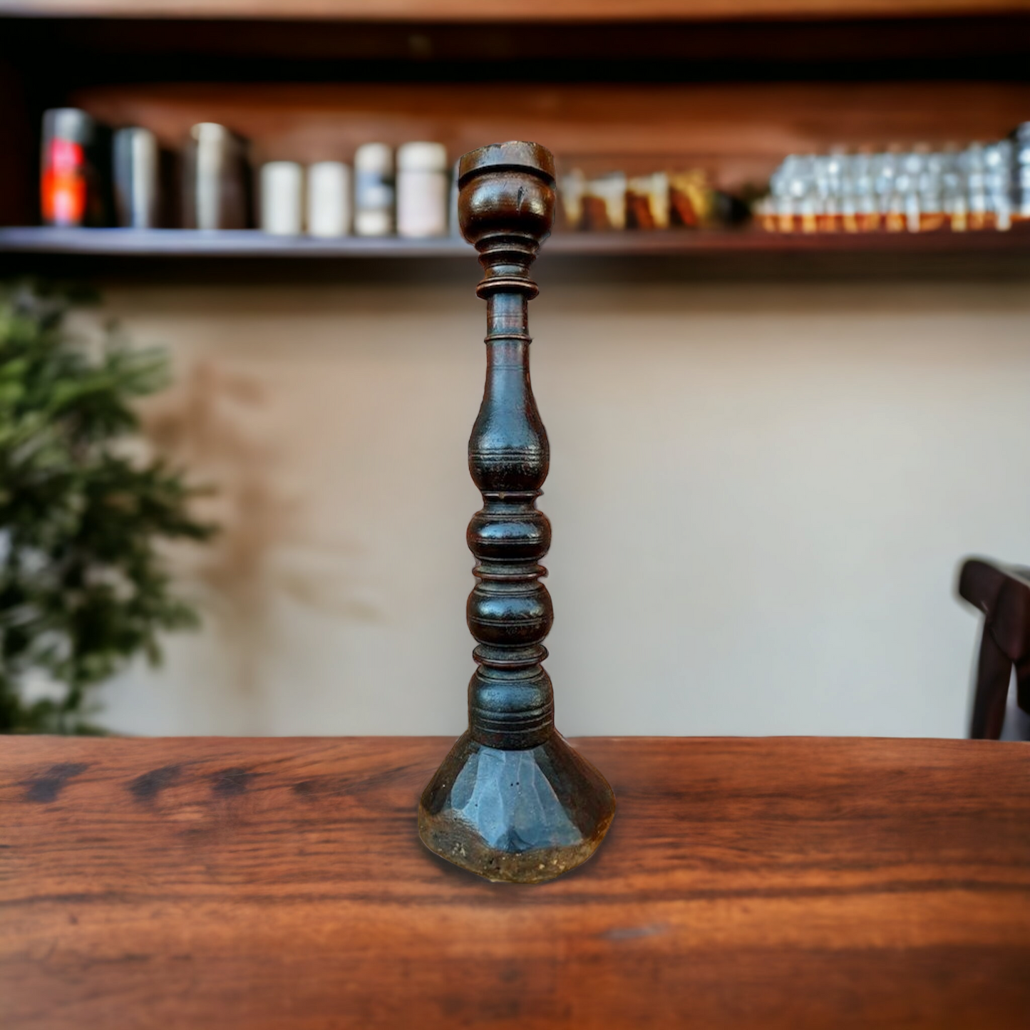 18th Century Continental Antique Treen Pricket Candlestick