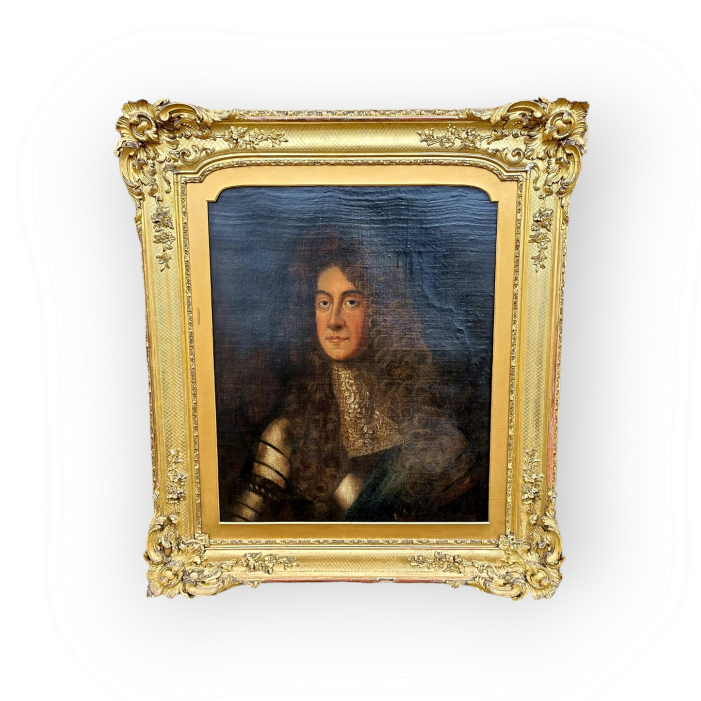 Follower of Sir Godfrey Kneller, A Late 17th Century English School Oil on Canvas Portrait of King James II of England (1633-1701)