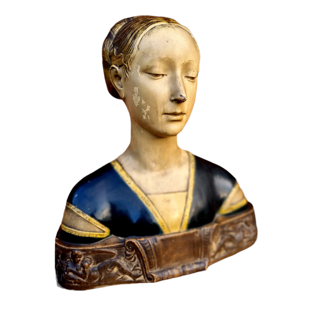 After Francesco Laurana (1430-1502), A Large 15th Century Style, Early 19th Century-Made, Life-Size Antique Bust of a Princess, Possibly Ippolita Maria Sforza