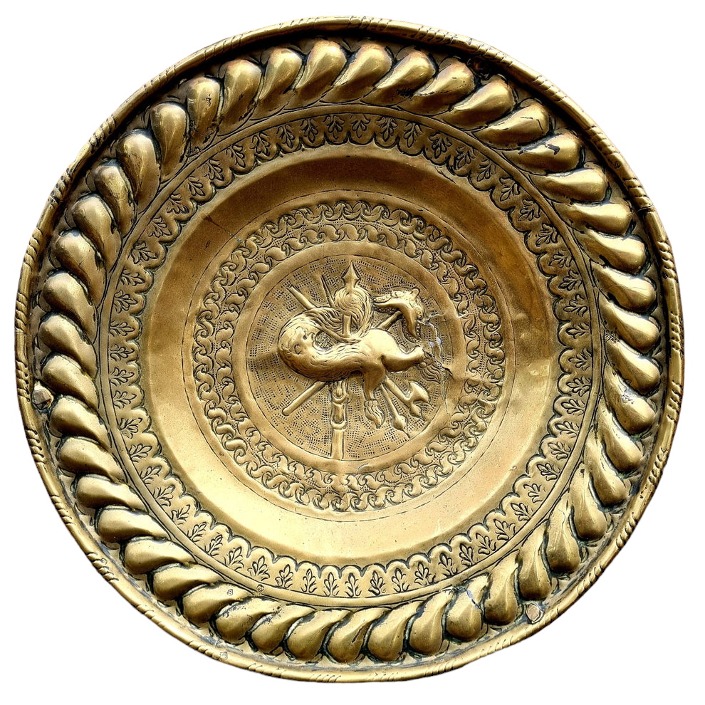 17th Century Antique Brass Alms Dish