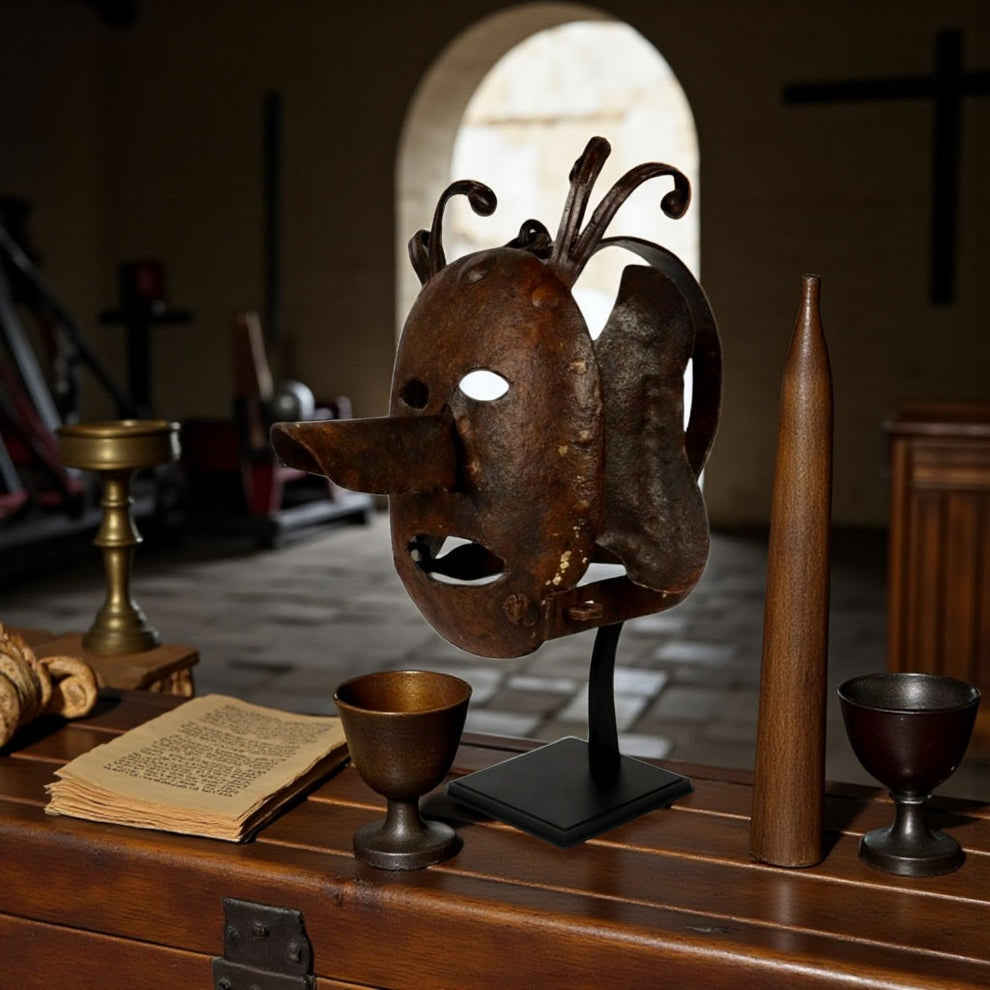 An Exceptionally Rare 16th-Century Antique Scold's Bridle or Brank's Bridle