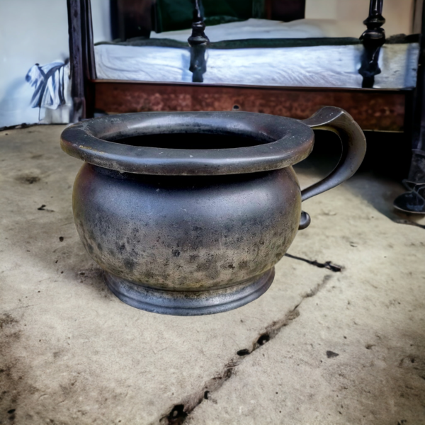 18th Century English Antique Pewter Child's Chamber Pot or Piss Pot