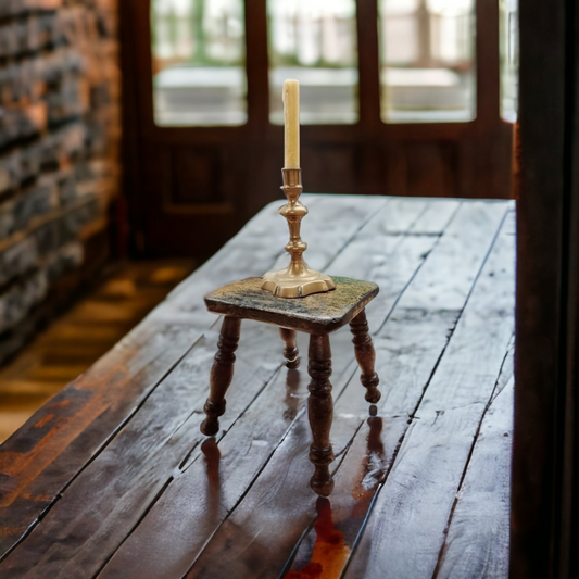 Early 19th Century George III Period English Antique Candlestand In Original Paint, Circa 1800-1810