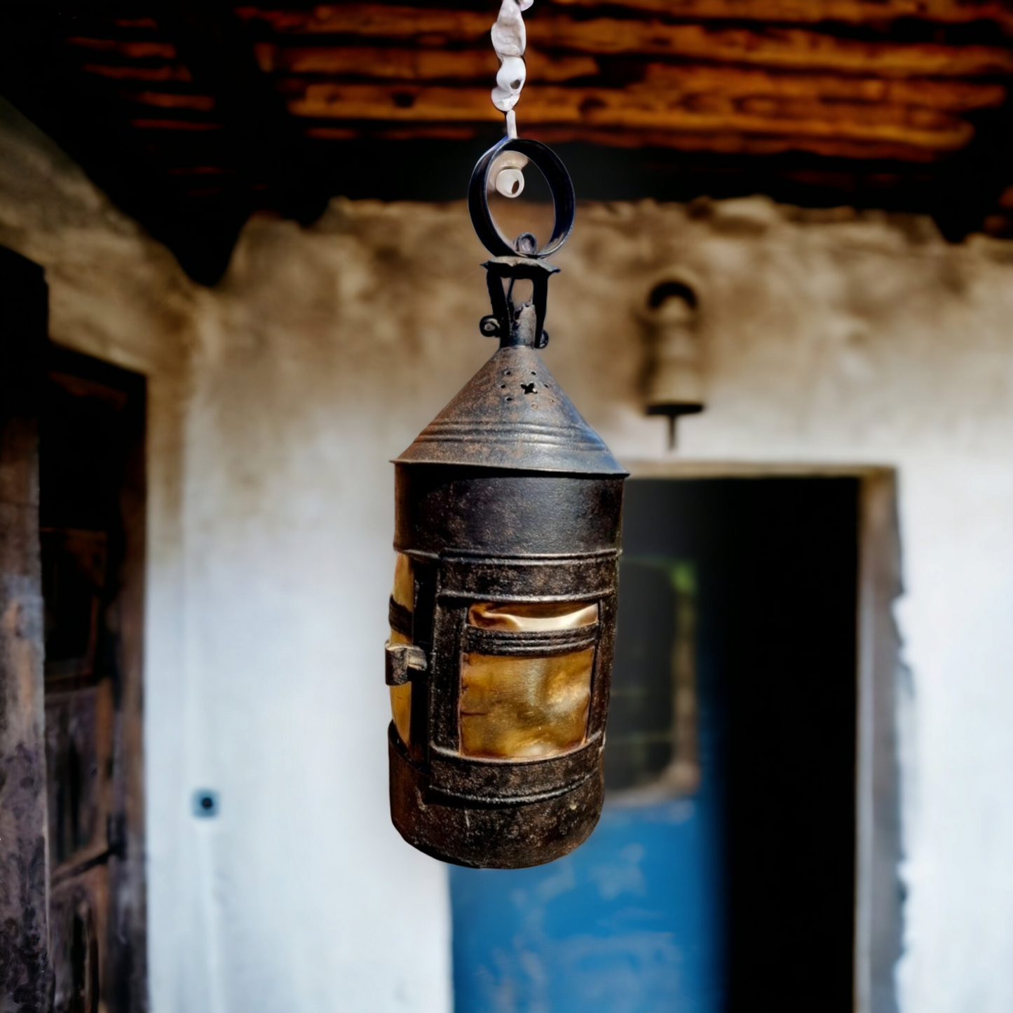 18th Century English Antique Toleware Lantern