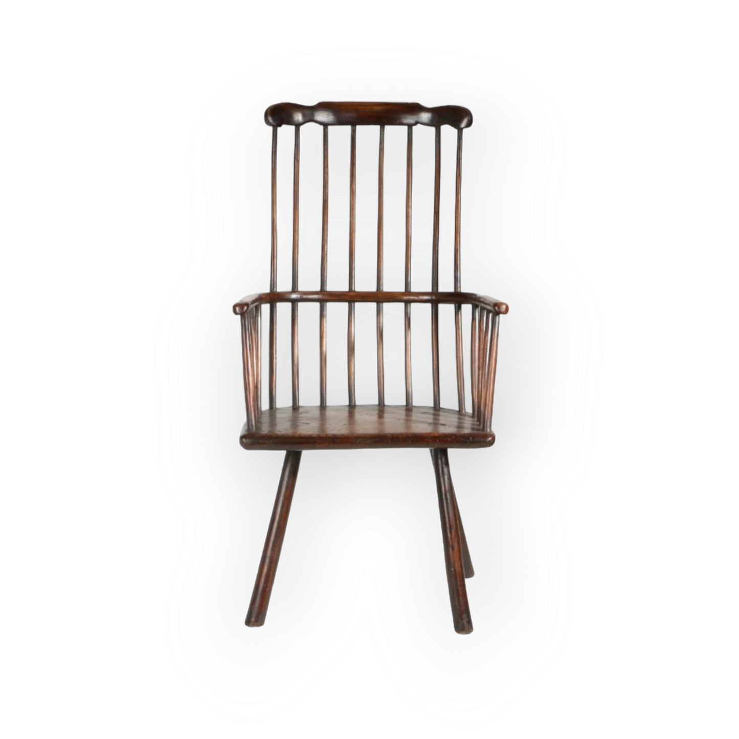 A Late 18th Century / Early 19th Century George III Period English Antique Ash & Elm Comb Back Windsor Armchair