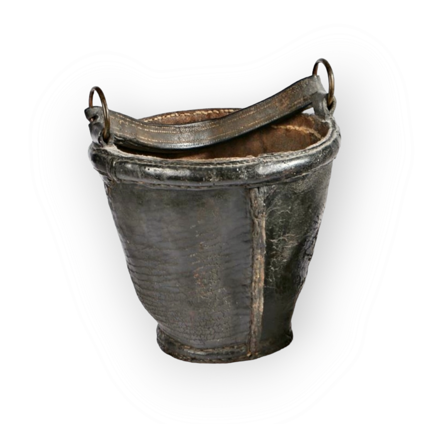 An 18th Century George III Period English Antique Leather Fire Bucket, circa 1760-1800