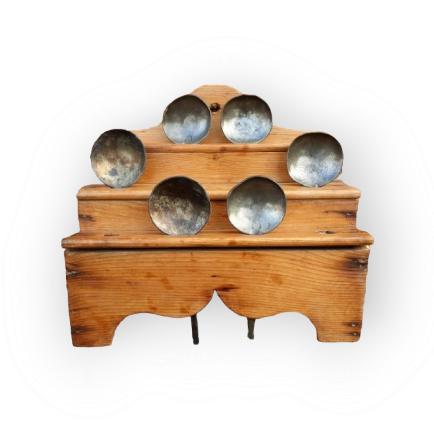 19th Century Welsh Antique Pine Stepped Spoon Rack