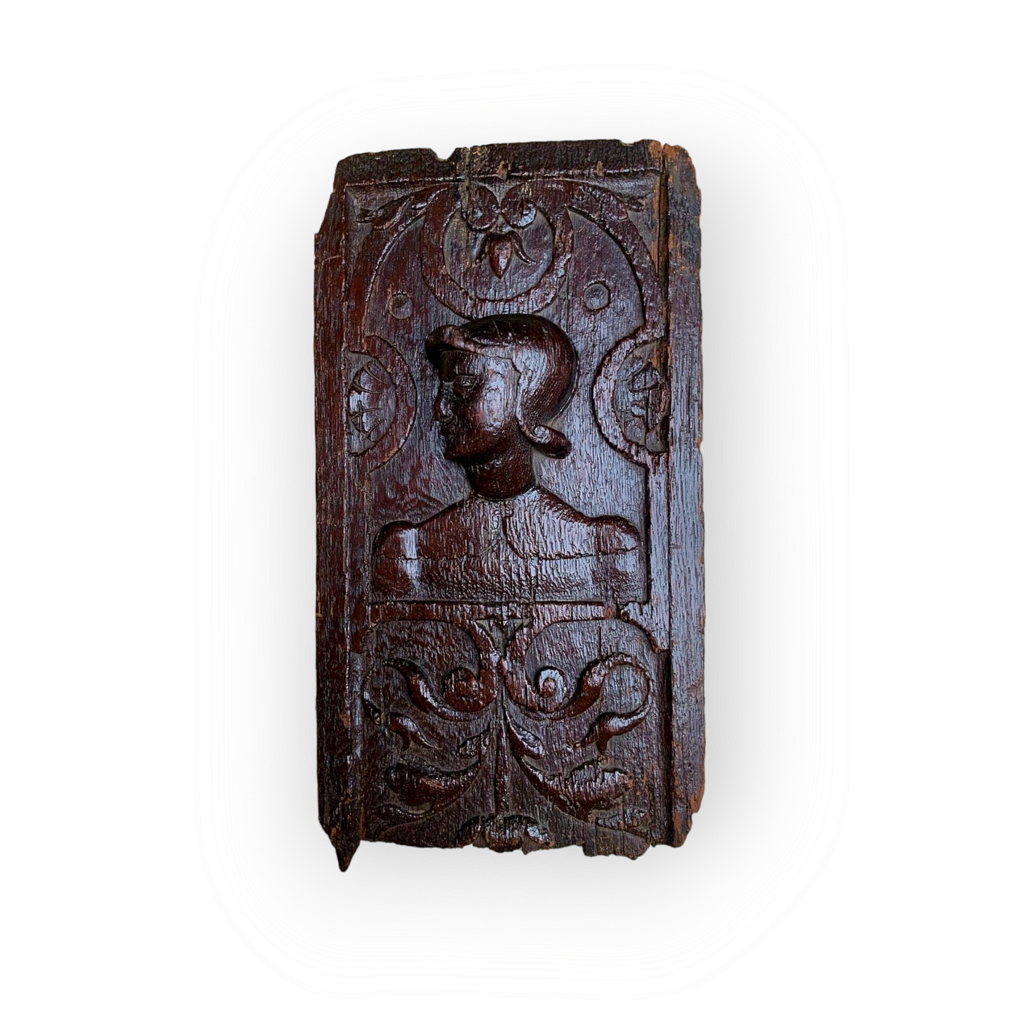 Mid 16th Century French Antique Carved Oak Portrait Panel