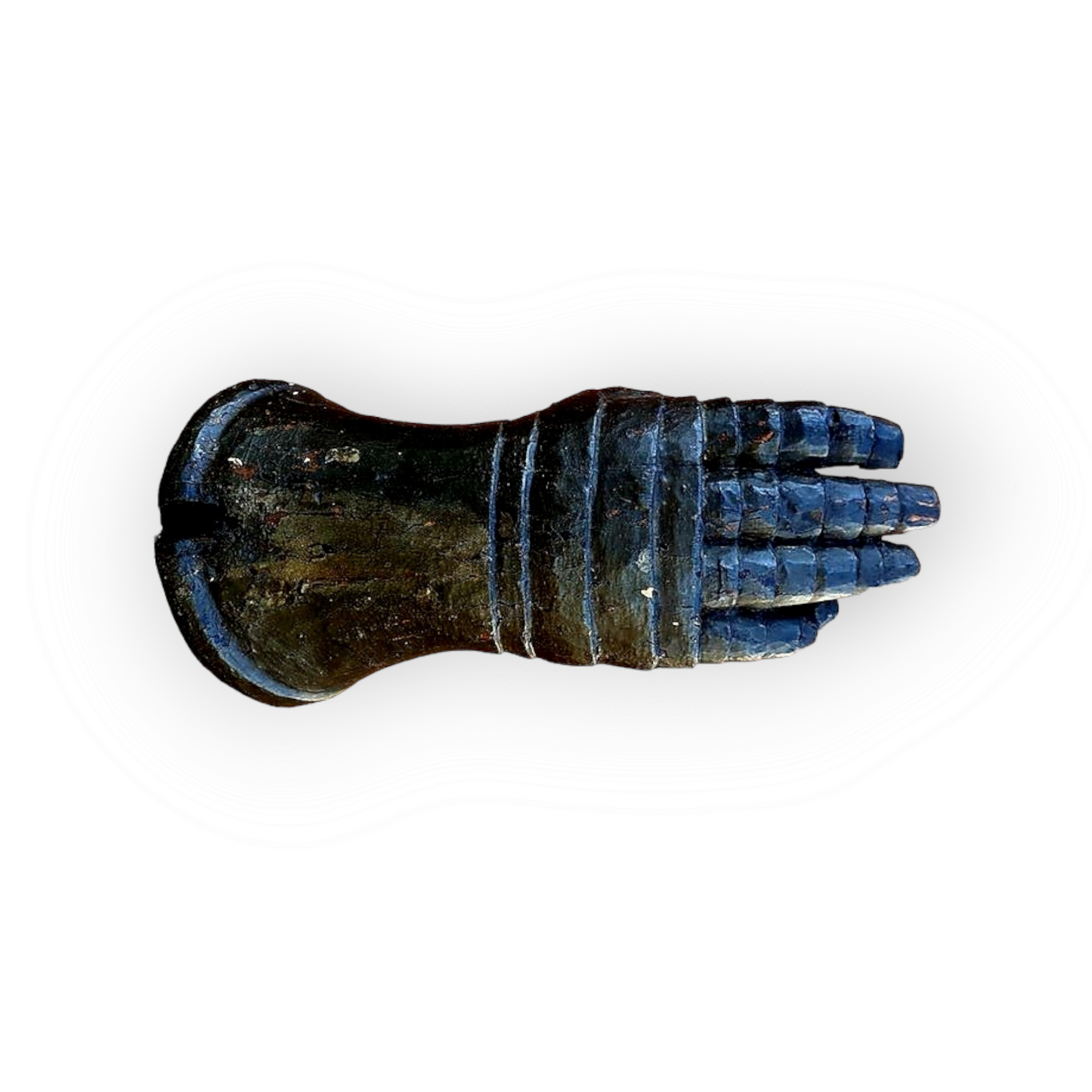 A Rare Life-Size Early 17th Century Antique Carved Wood Sculpture of an Armoured Glove or Gauntlet