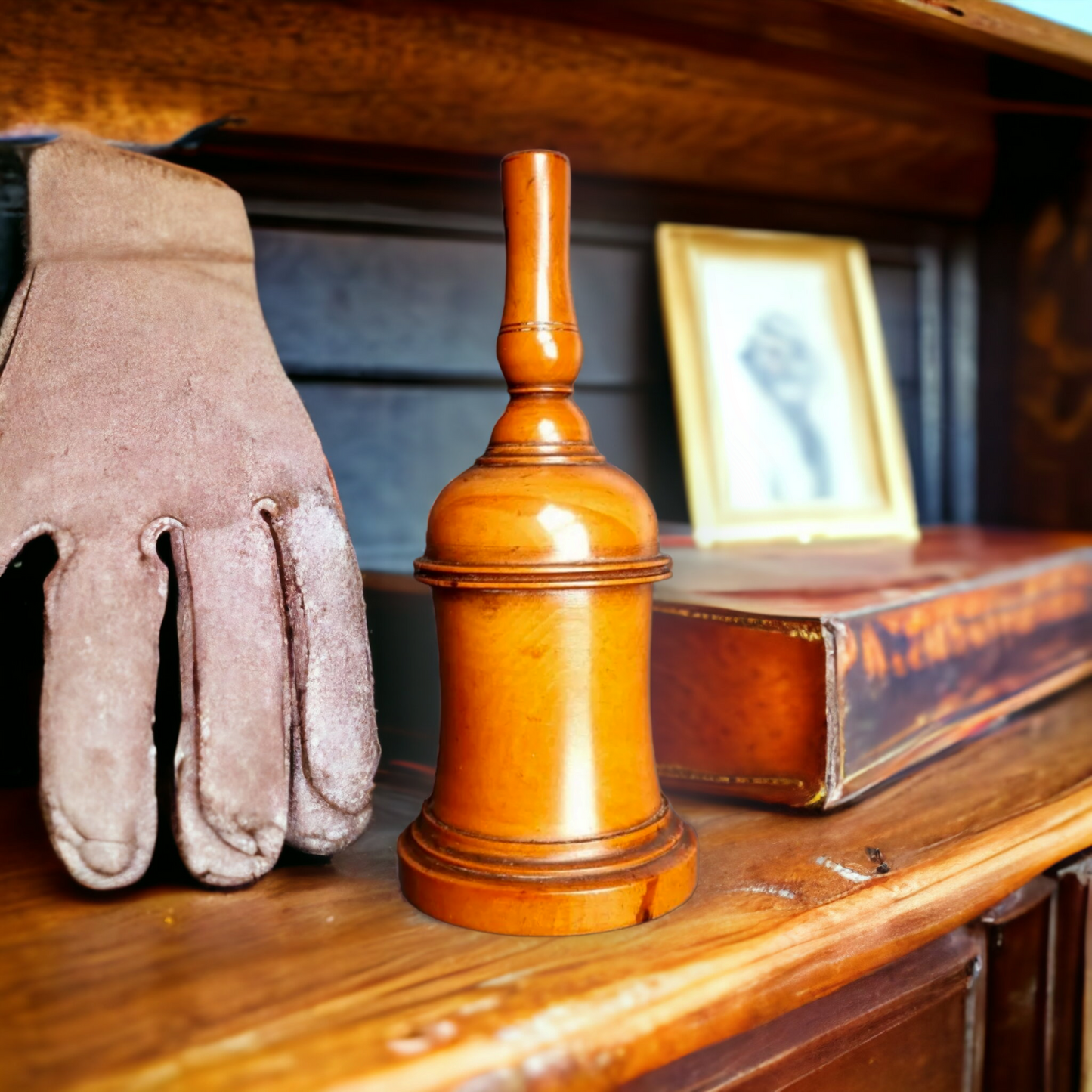 19thC English Antique Treen Glove Powderer