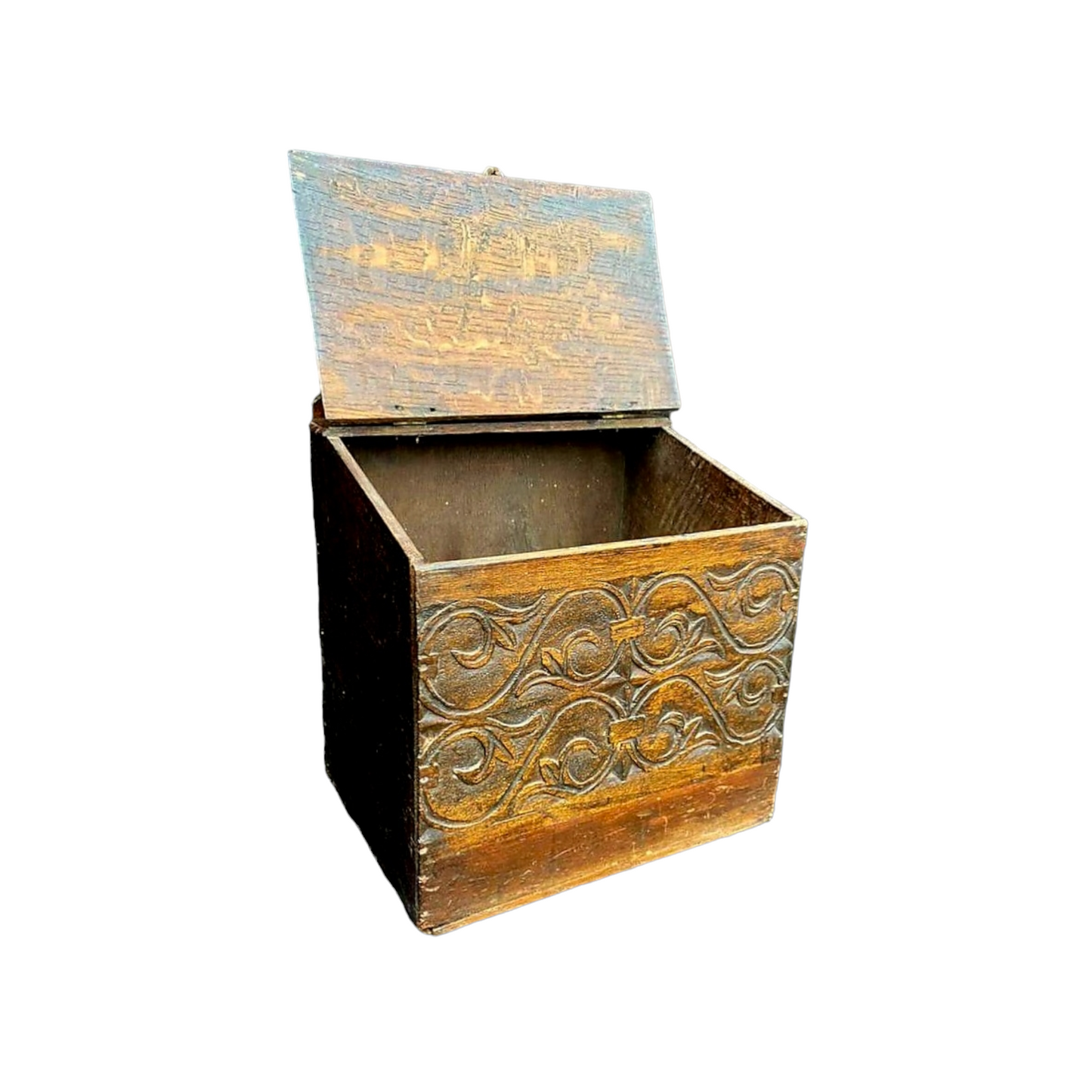 Large Late 18th Century English Antique Oak Candlebox