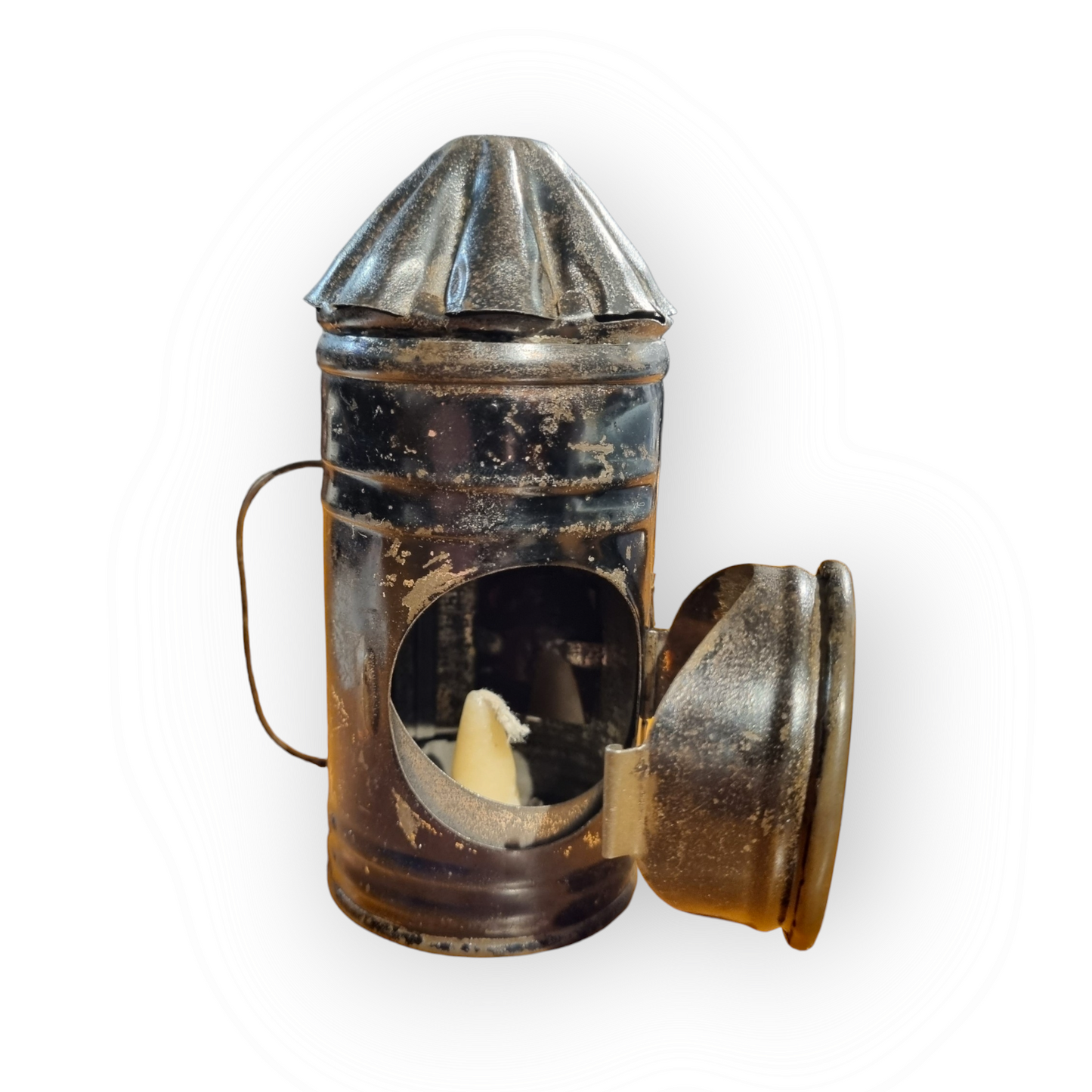 A Diminutive 19thC English Antique Toleware Child's Candle Lantern