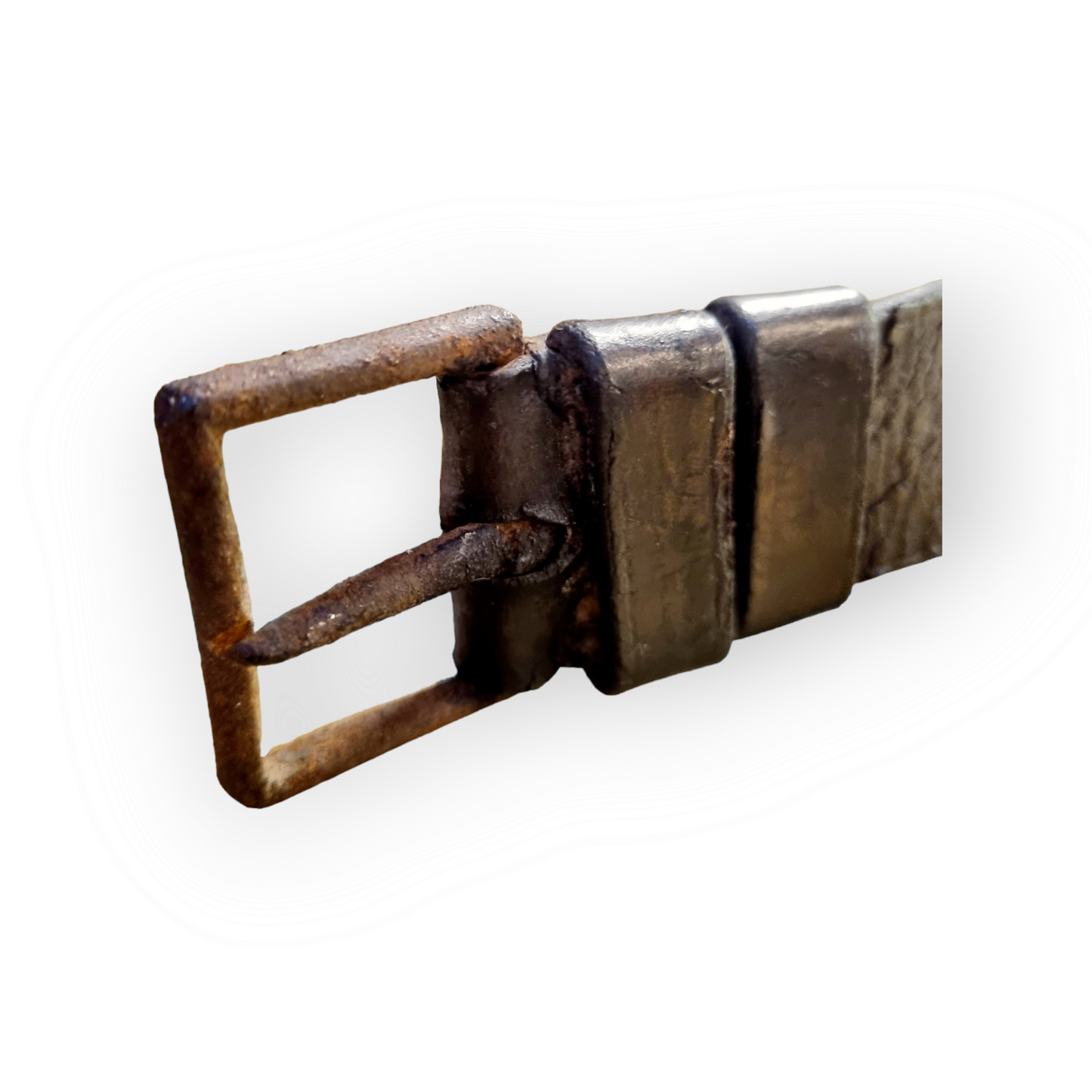 Rare 18thC Antique Leather Shot Flask Belt