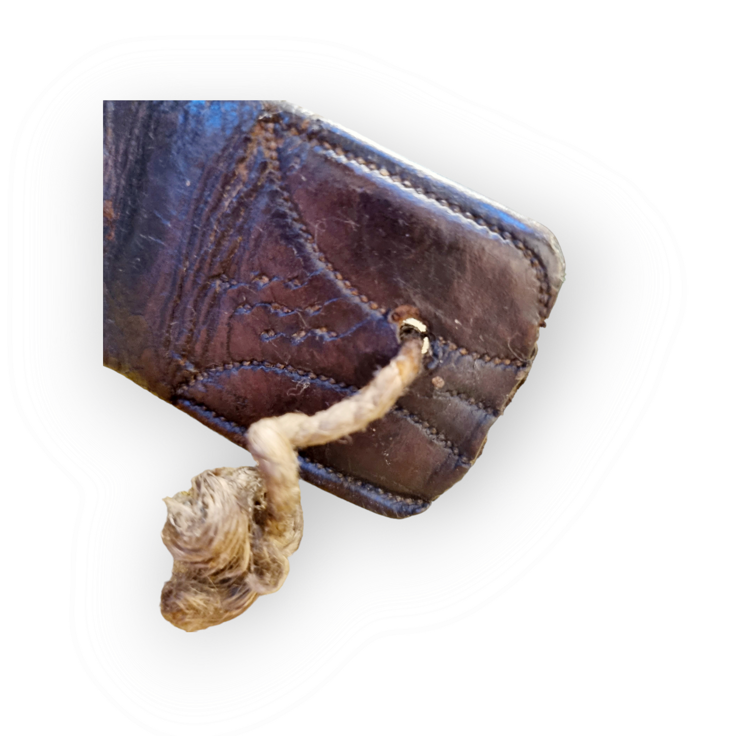 Rare 18thC Antique Leather Shot Flask Belt