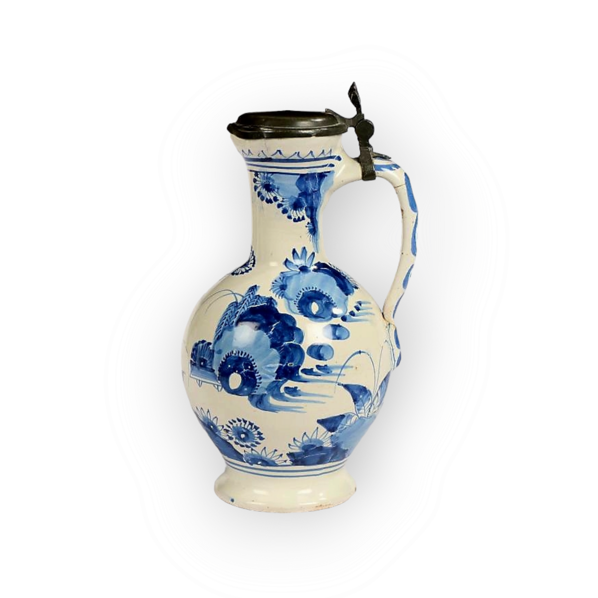 17th Century Dutch Antique Delftware Jug Ewer Circa 1660 1680 Holt 17th-century-dutch-antique-delftware-jug-ewer-circa-1660-1680-holt