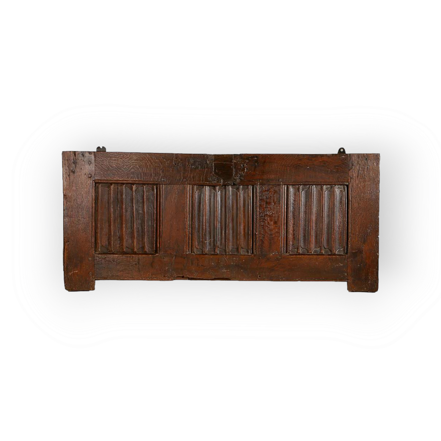 16th Century English Antique Oak Coffer Front
