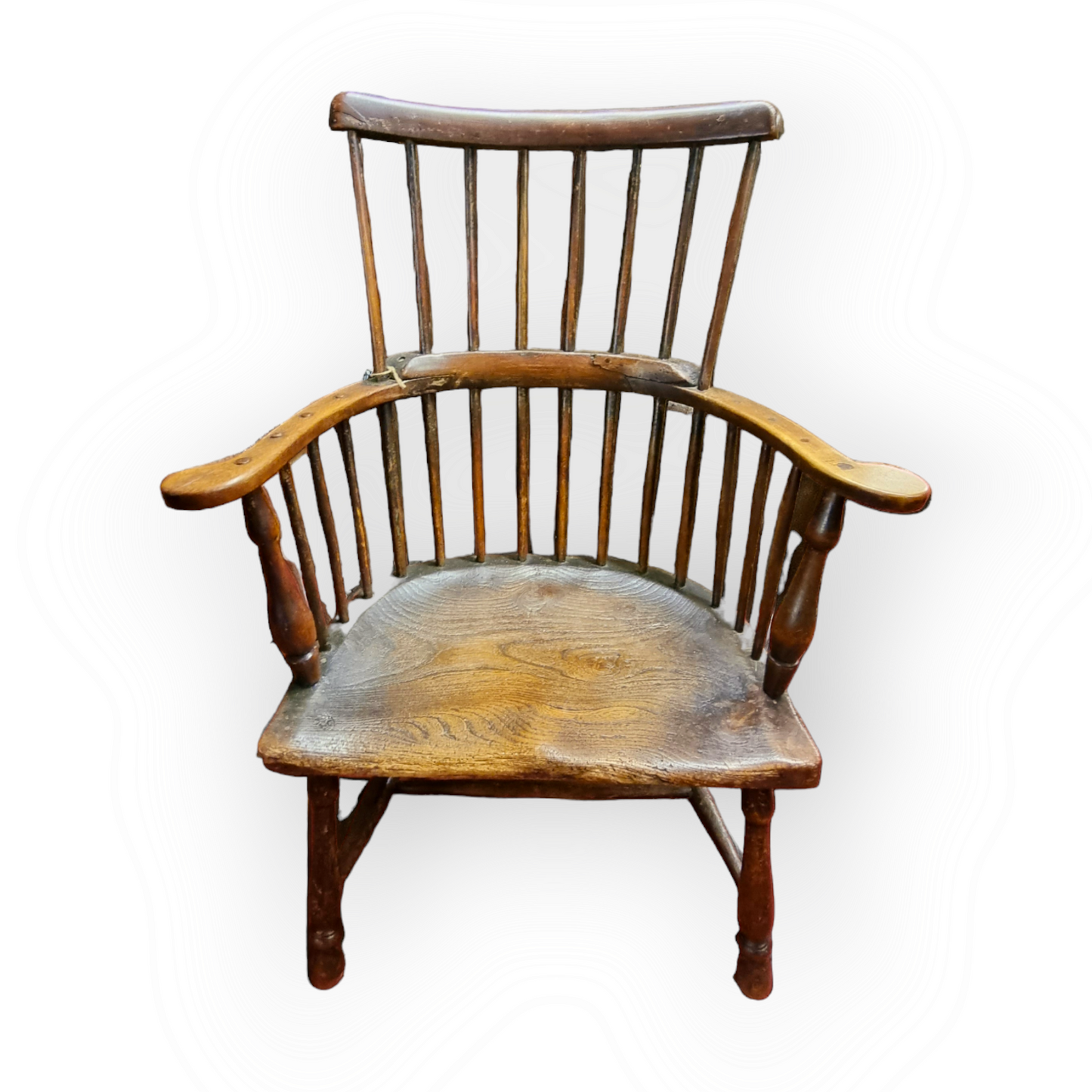 Early 19th Century English Antique Comb Back Windsor Armchair