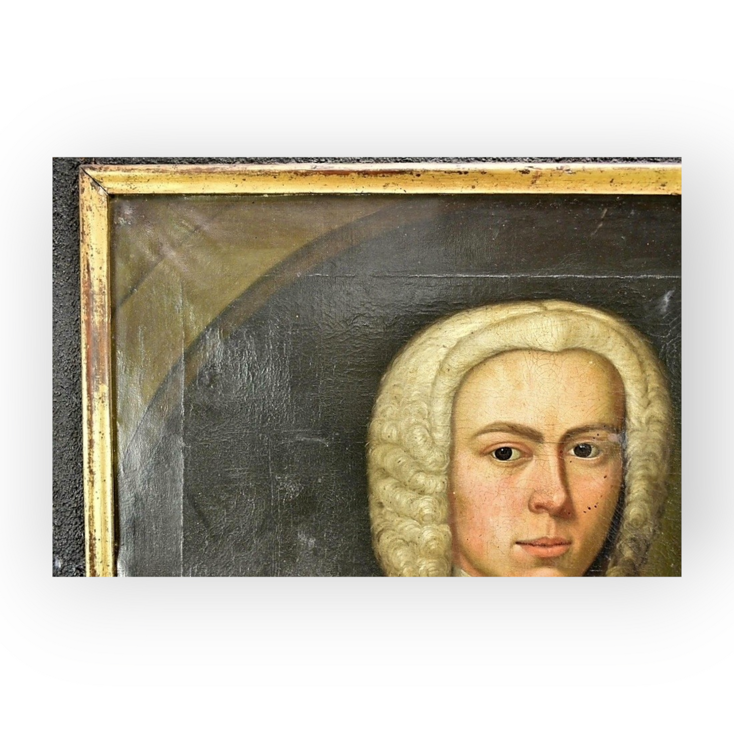 Early 18th-Century English School Antique Oil on Canvas Portrait of Mr Newcome, circa 1736