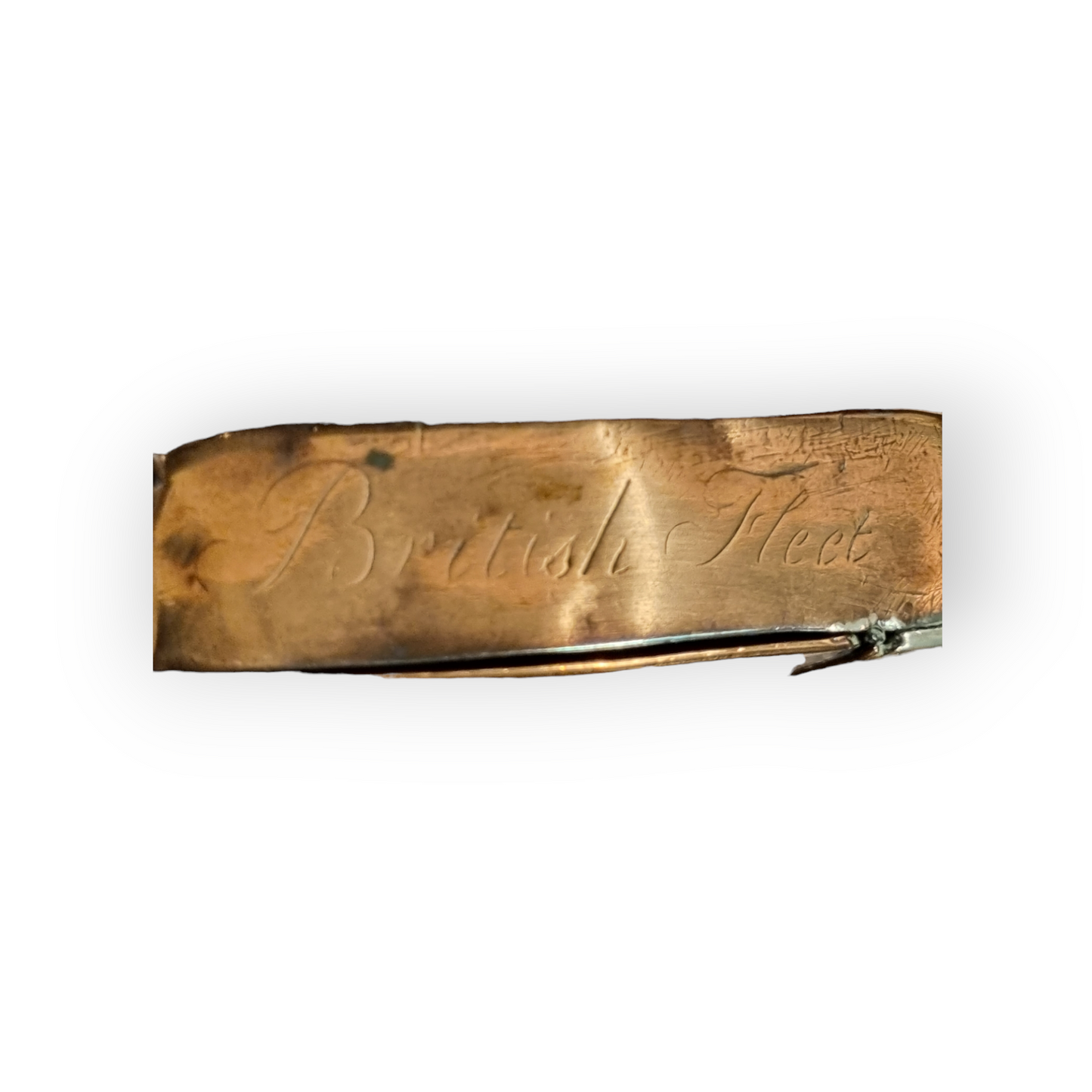 Maritime, Folk Art & Norfolk / Great Yarmouth Interest - An Early 19th-century Regency Period English Antique Copper Tobacco Snuff Box Inscribed "Peter Kirkman to his father Wm. Kirkman, Gt. Yarmouth 1811"