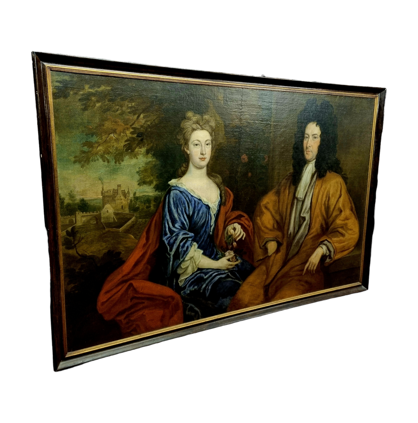 Very Large Late 17th Century Scottish School Antique Oil of a Gentleman & His Wife