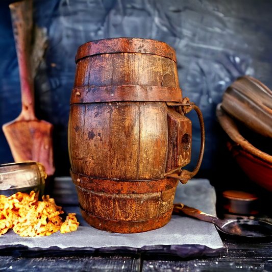 Late 18th Century English Antique Harvest Barrel or Costrel