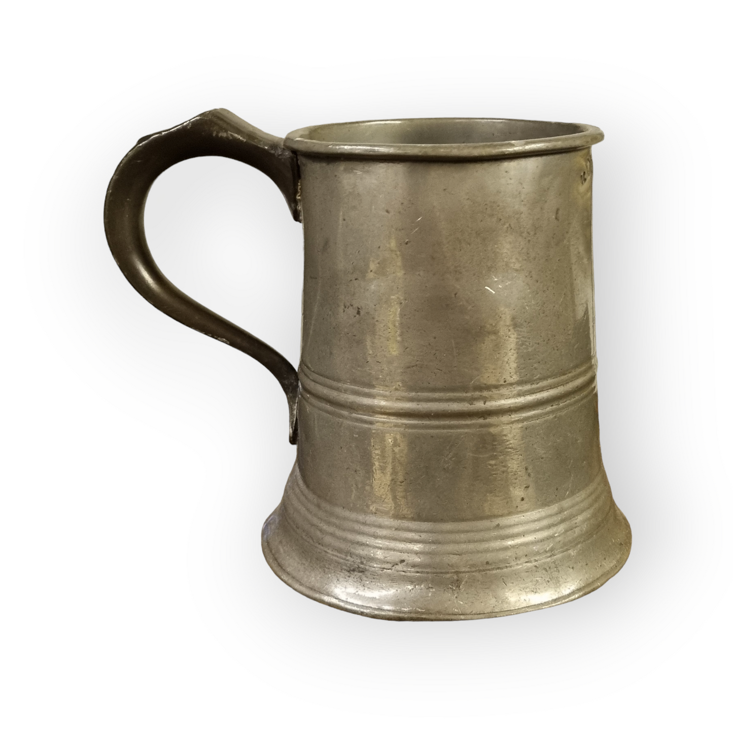 19th Century English Antique Pewter 1 Pint Tankard, Attributed to "James Yates"