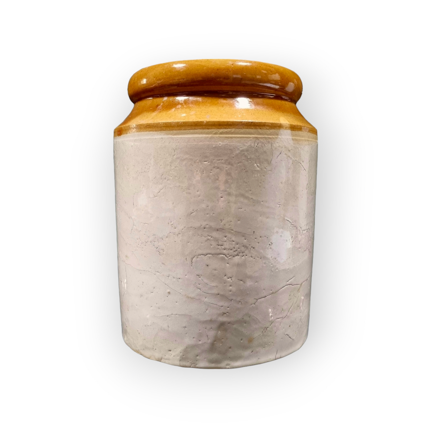 19th Century English Antique Stoneware Dry Goods Jar