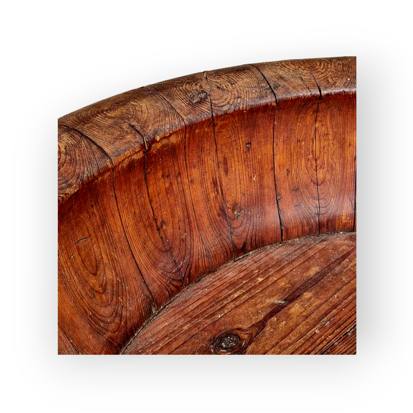 Very Large 19th Century Antique Cedarwood Coopered Bowl Approximately 30 Inches Wide