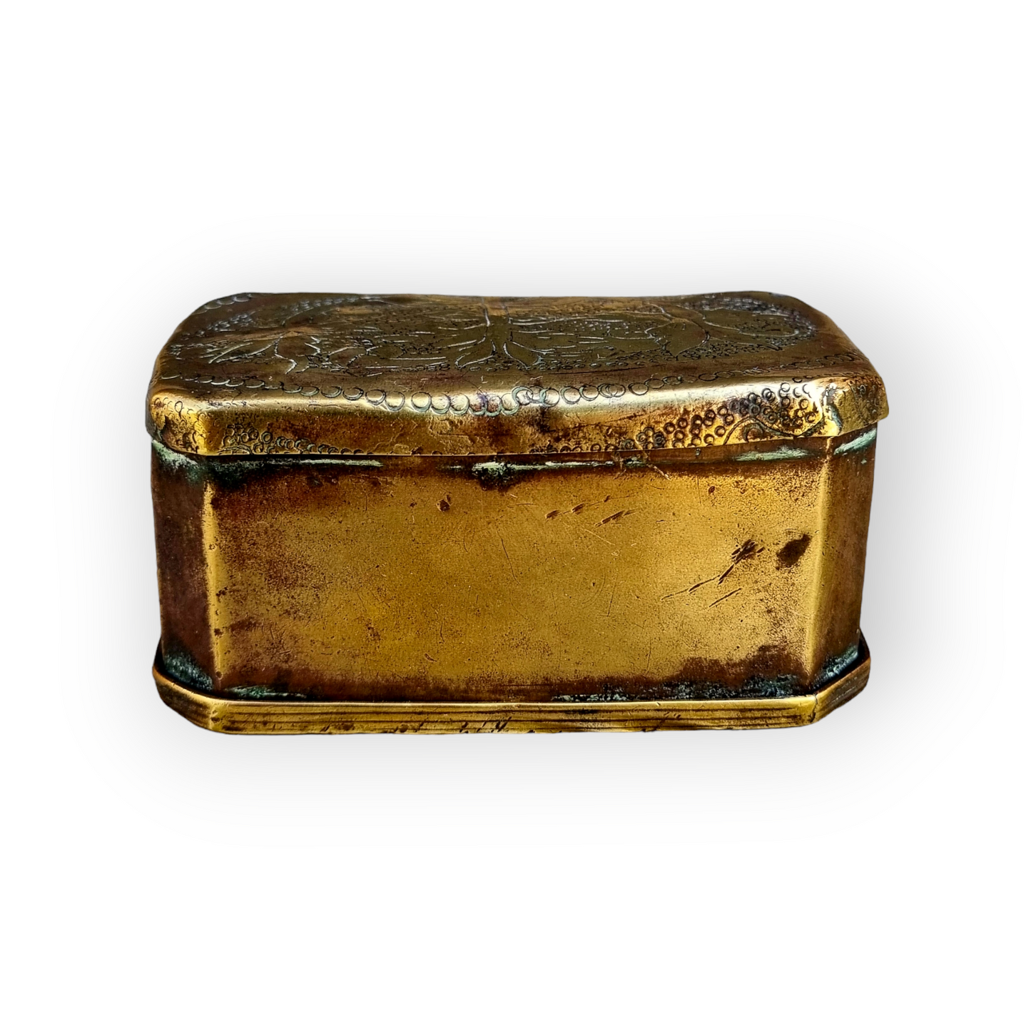 Diminutive Early 17th Century Sand-Cast Antique Brass Box