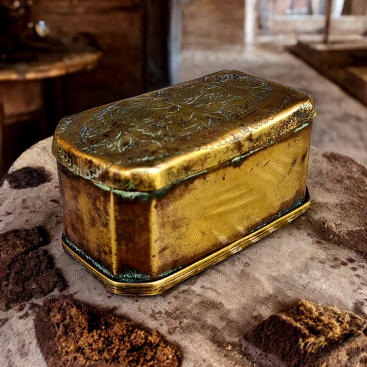 Diminutive Early 17th Century Sand-Cast Antique Brass Box