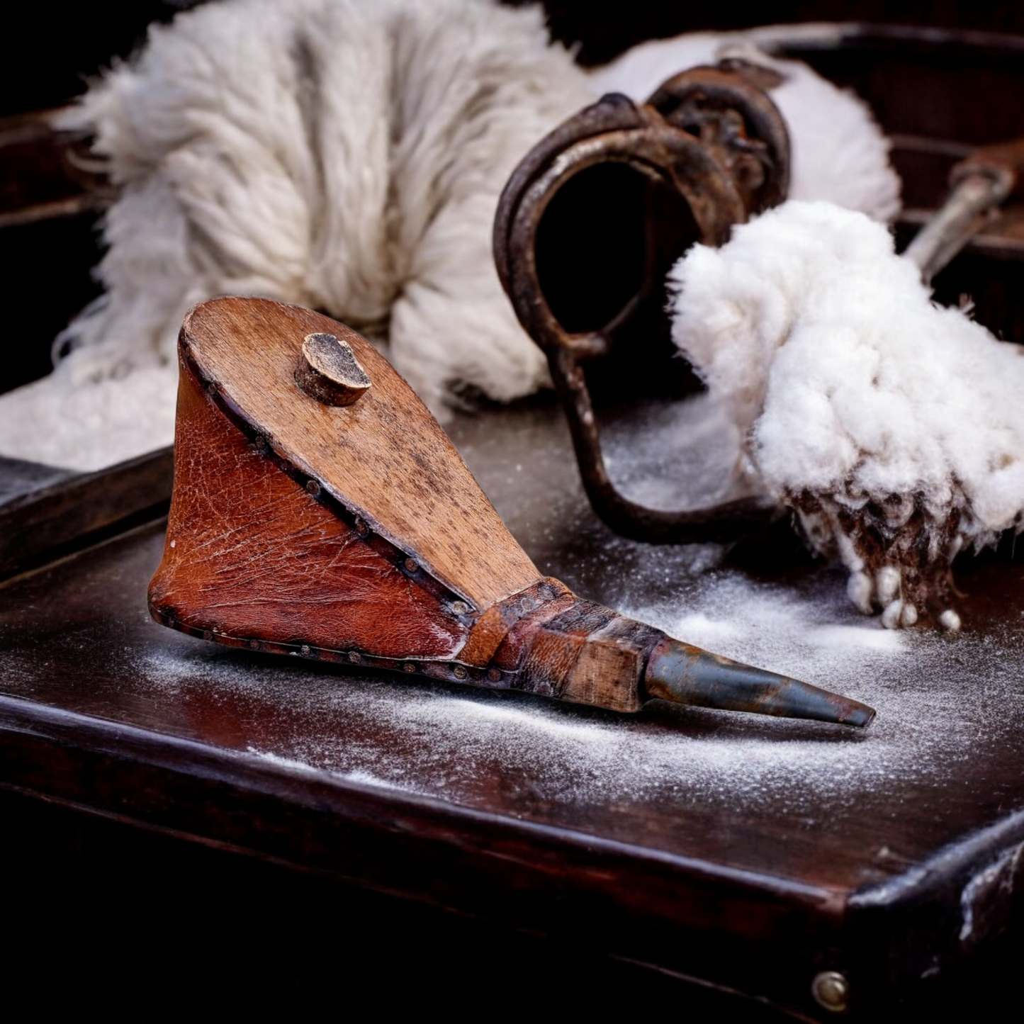 Rare 18th-Century English Antique Wig Bellows of Diminutive Proportions