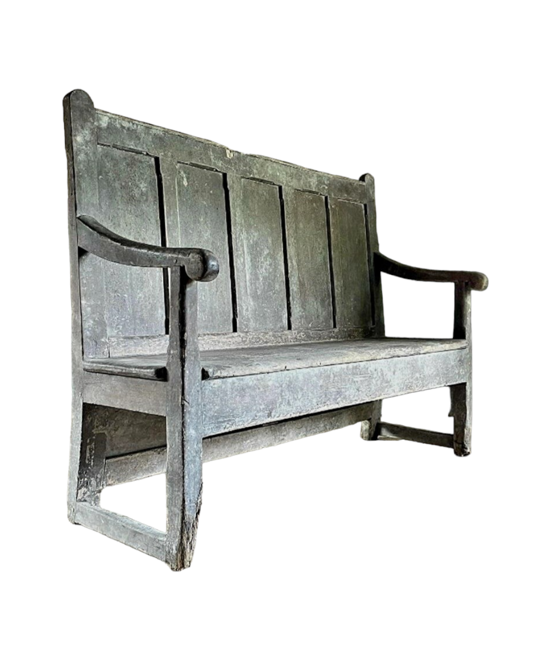 An 18th Century Welsh Antique Pine Settle In Original Paint