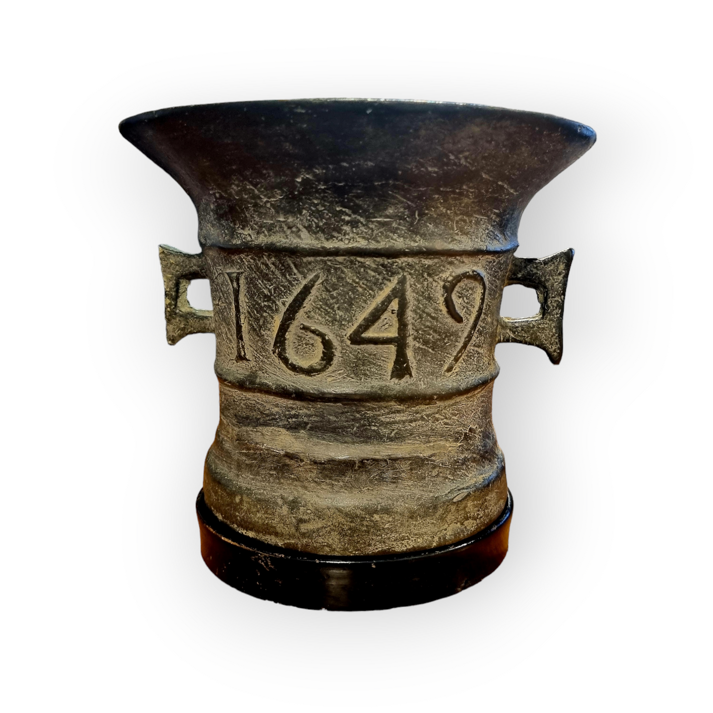 Large Mid 17th-century English Antique Bronze Mortar Dated "1649" - Bearing The Mark Of Thomas Sturton I (fl.1630-1658), Sturton Foundry, Somerset, England