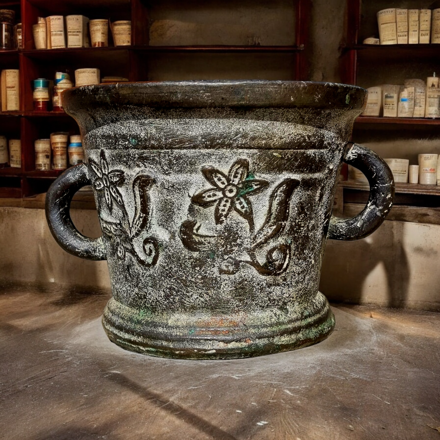 Large Mid 17th-century English Antique Bronze Mortar Attributed To The London "Unidentified" Foundry