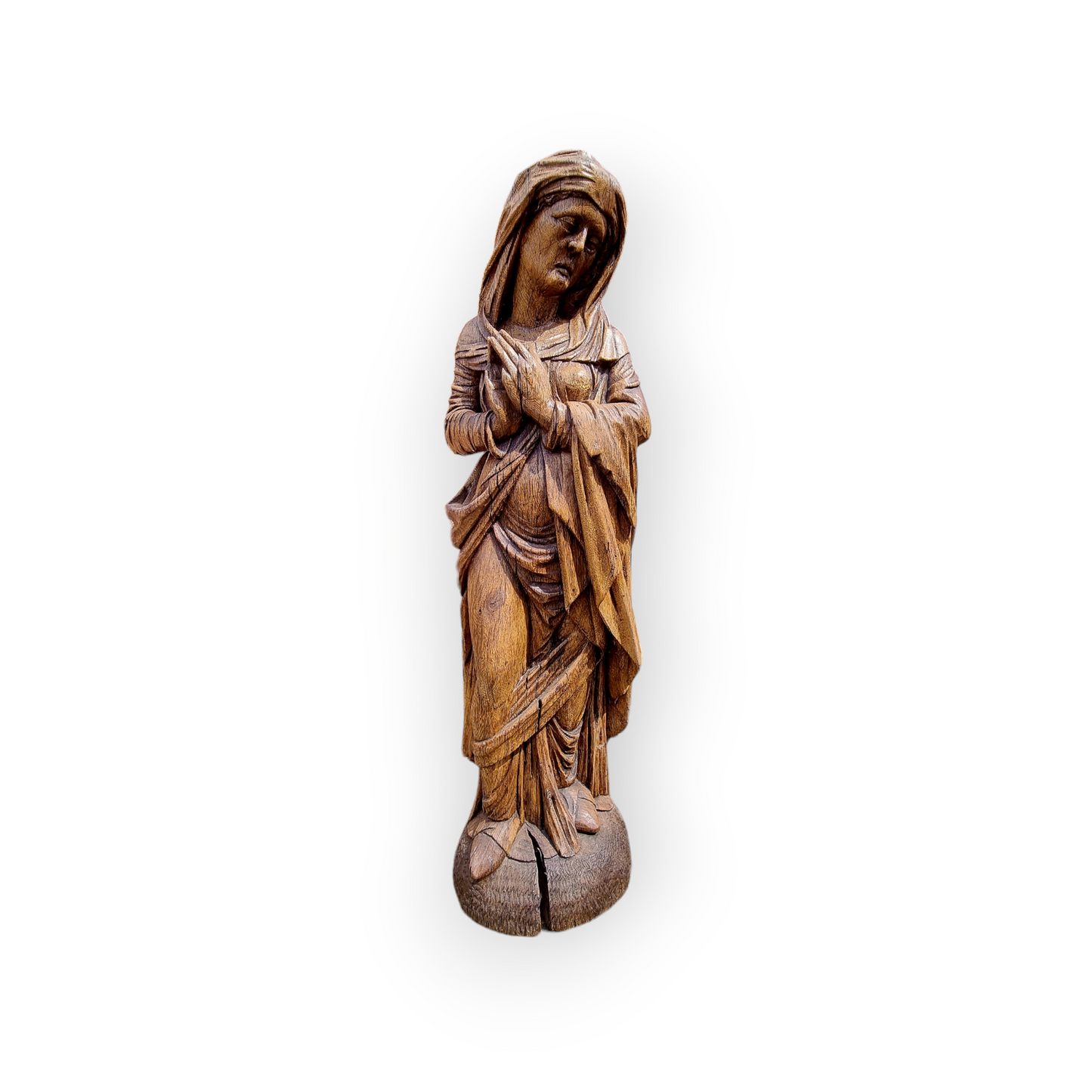 Large & Impressive Late 16th-century Antique Carved Wooden Sculpture Of Our Lady Of Sorrows / The Virgin Mary