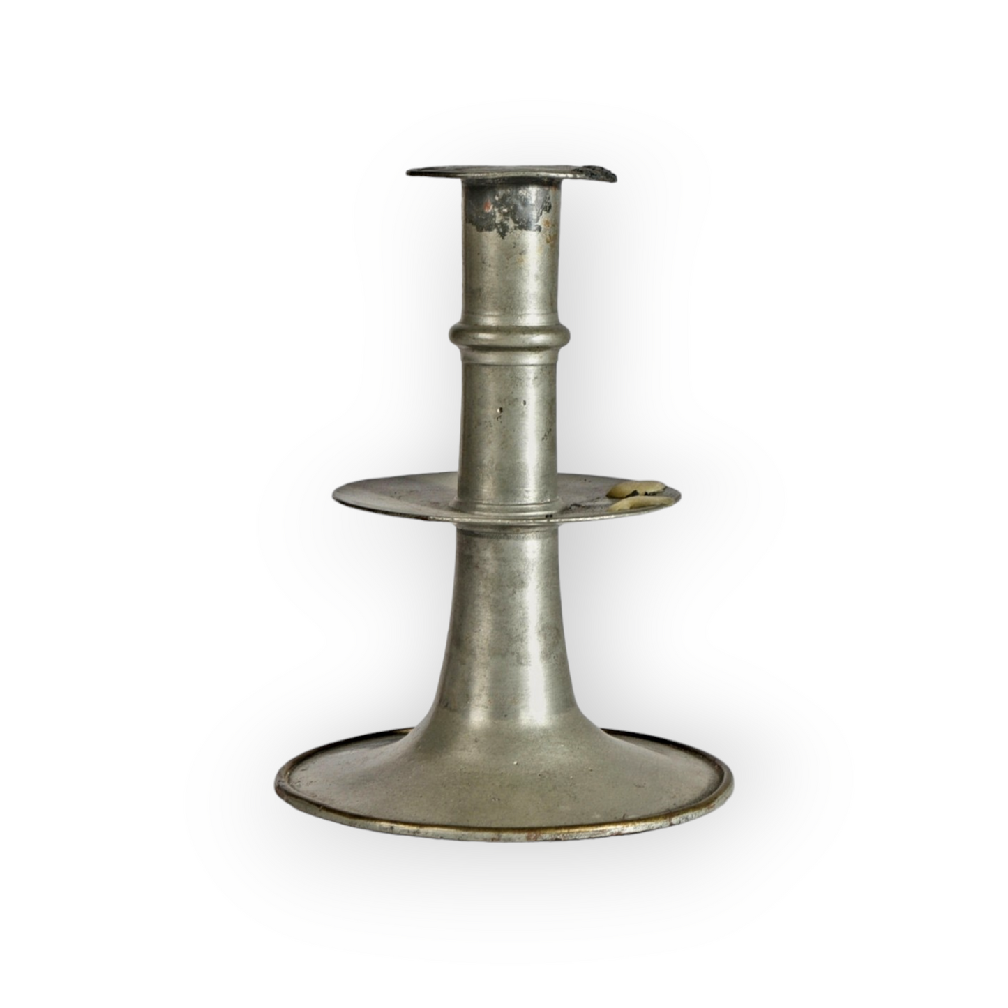 Rare Mid 17th-Century English Antique Pewter Candlestick, circa 1660, With Provenance