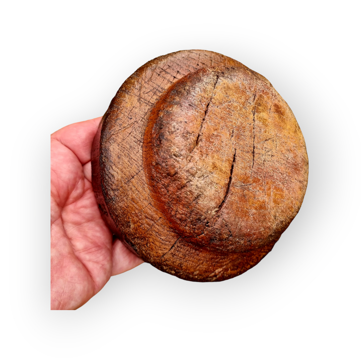 Rare 18th Century, Sussex Farmhouse-Made, English Antique Treen / Antique Elm Eating Bowl, Circa 1750-1800