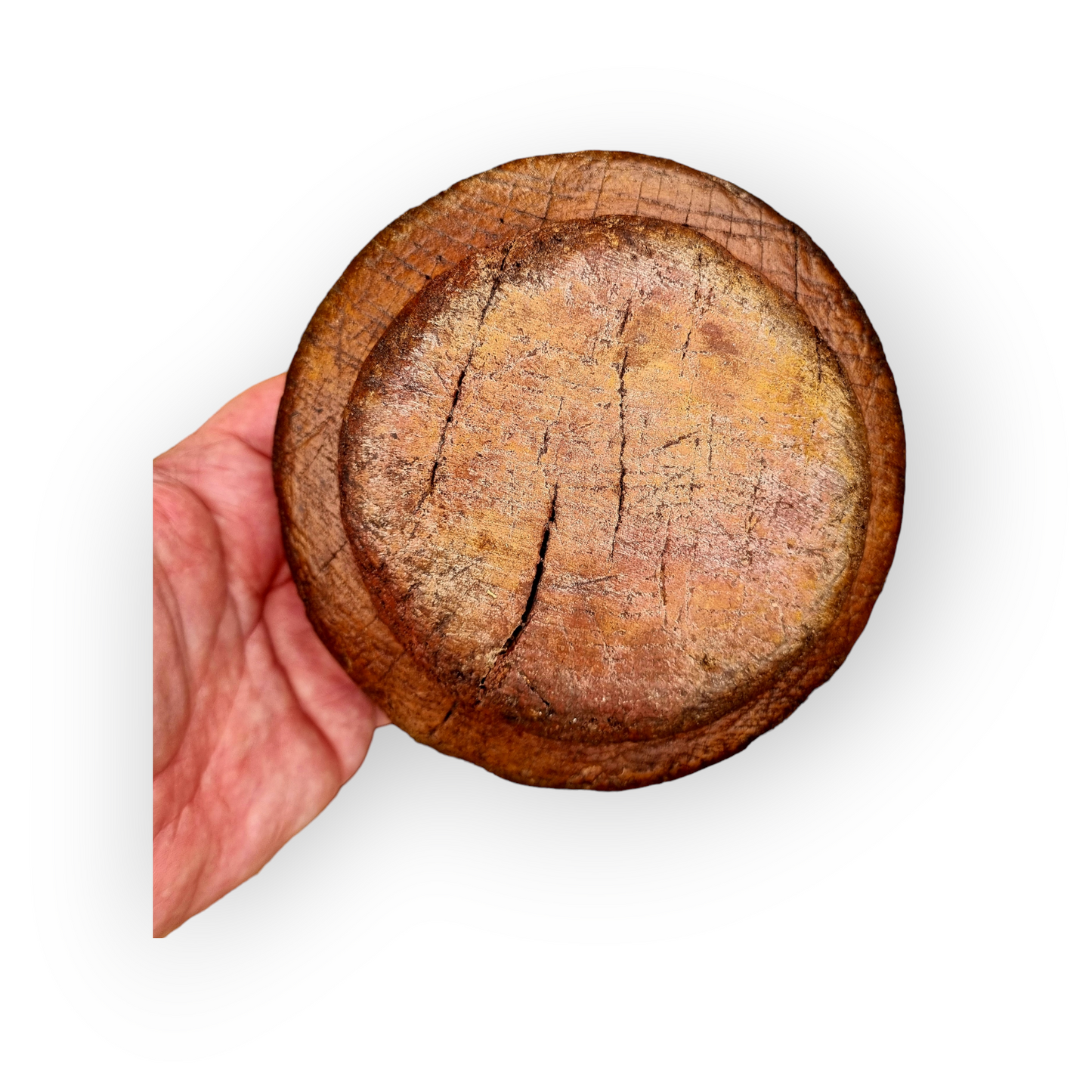 Rare 18th Century, Sussex Farmhouse-Made, English Antique Treen / Antique Elm Eating Bowl, Circa 1750-1800