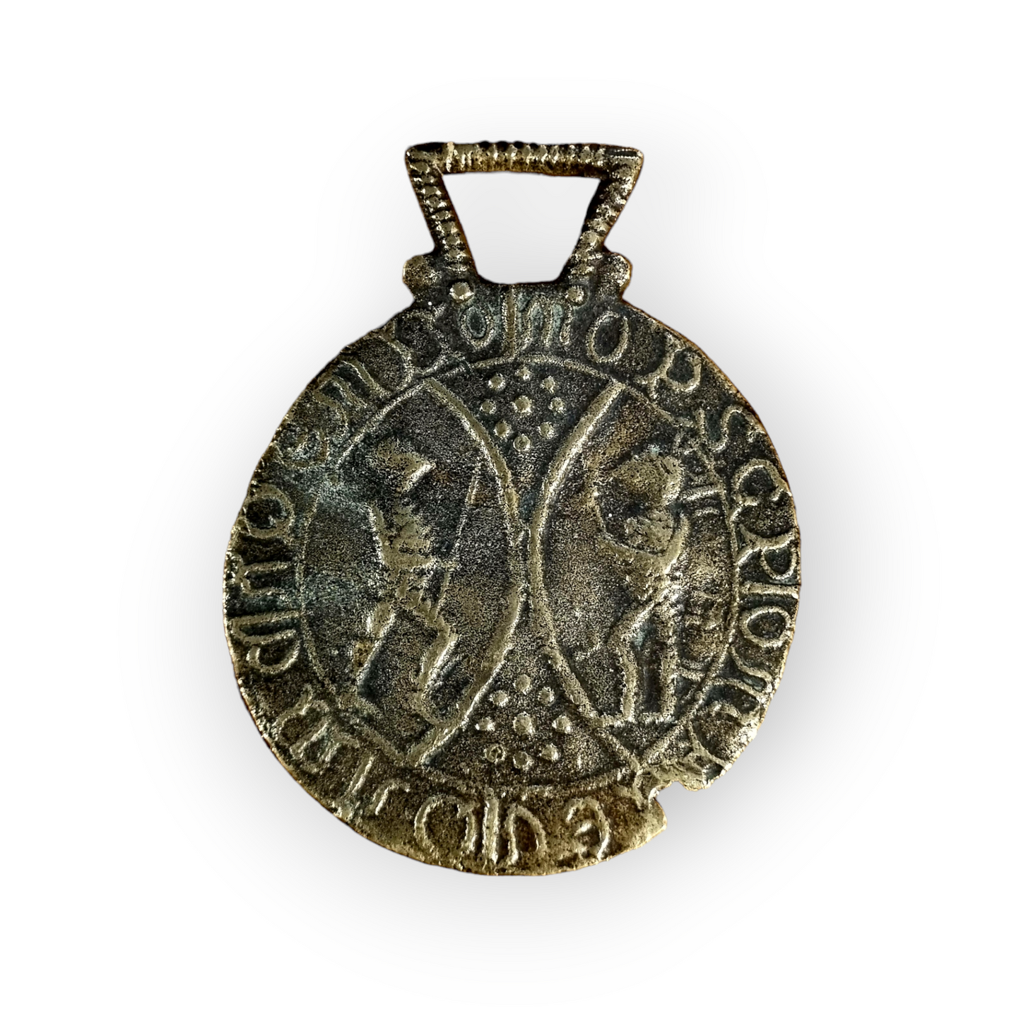 A Mid-19th Century English Antique "Billy & Charley"/ Shadwell Forgeries Antique Brass Badge