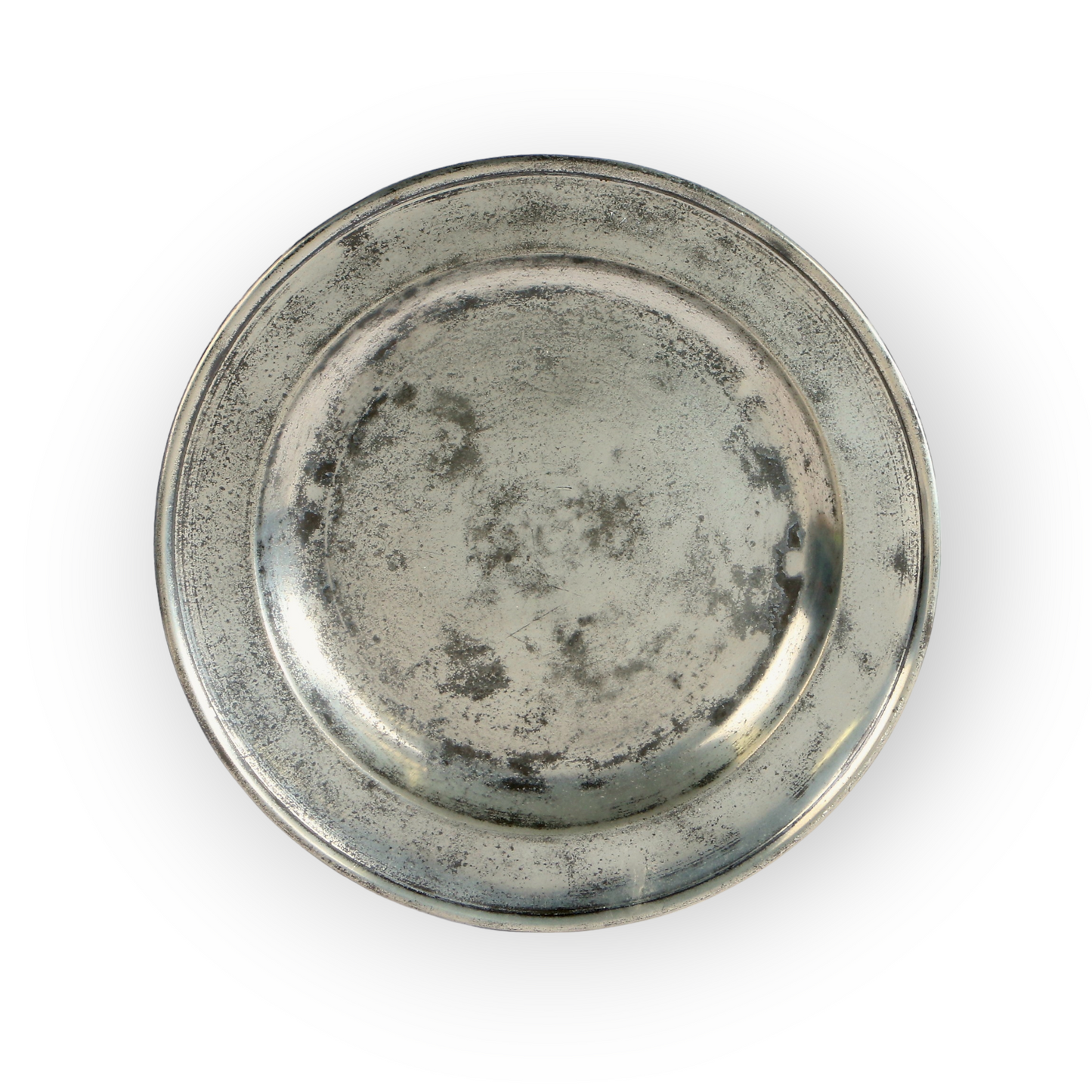 18th Century George II Period English Antique Pewter Single Reeded-Rim Charger, Dated 1738 - Bearing The Touchmarks of Samuel Smith, London, (fl.1727-1761)